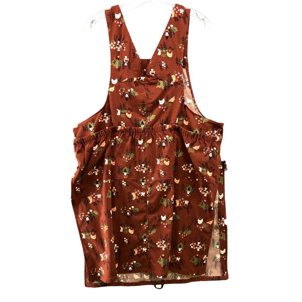NWT Duluth Trading Heirloom Garden Apron Smock Womens One Size Gnome Print
